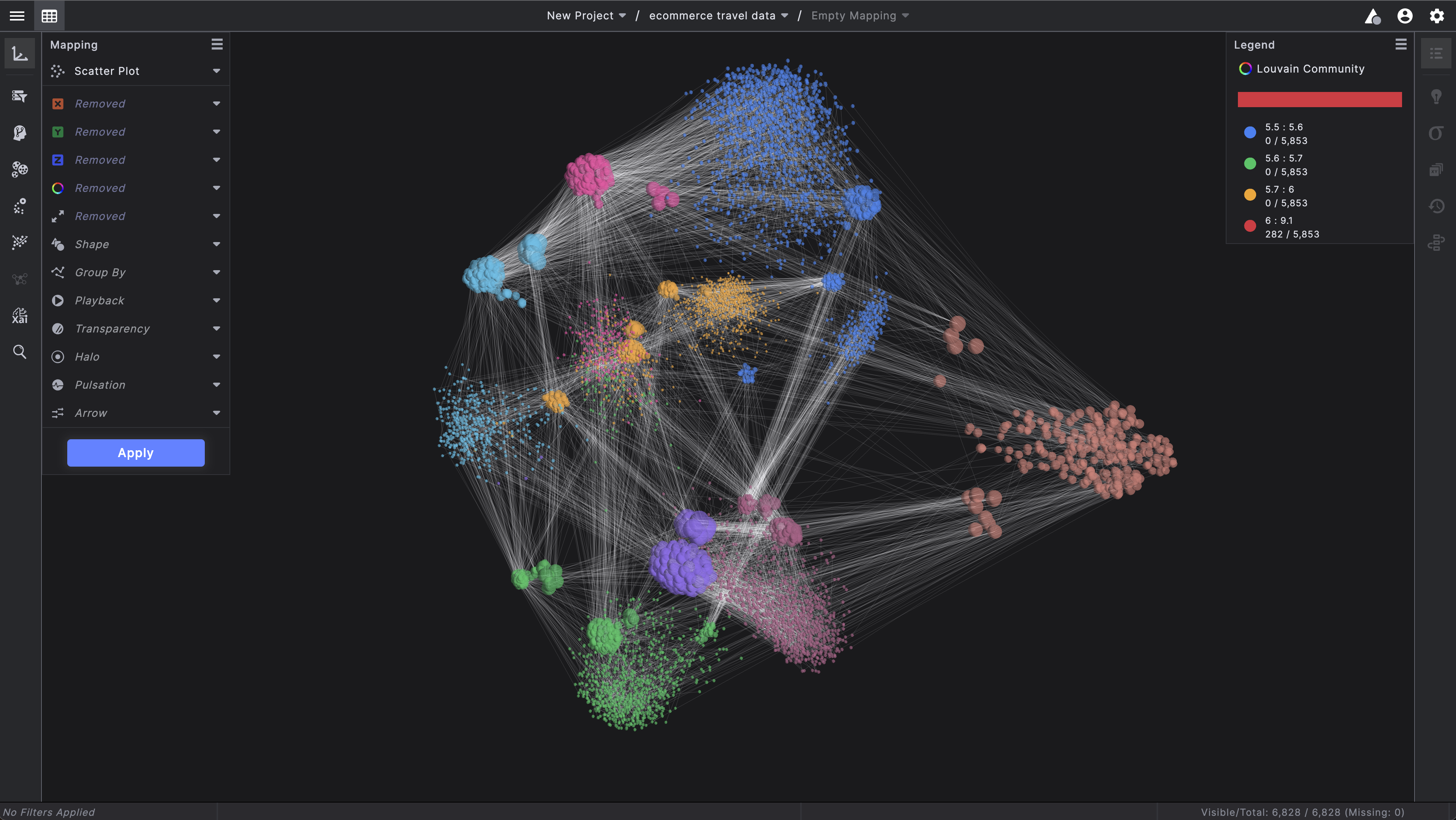 Network graph shown generated by Network Extractor