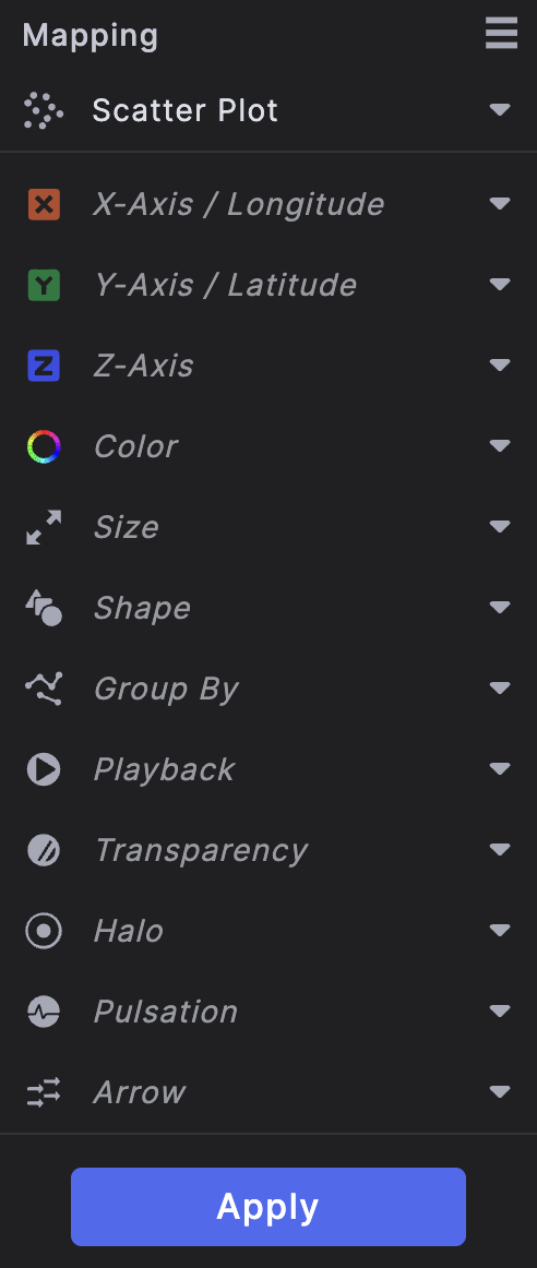 Mapping Panel with multiple parameters to configure