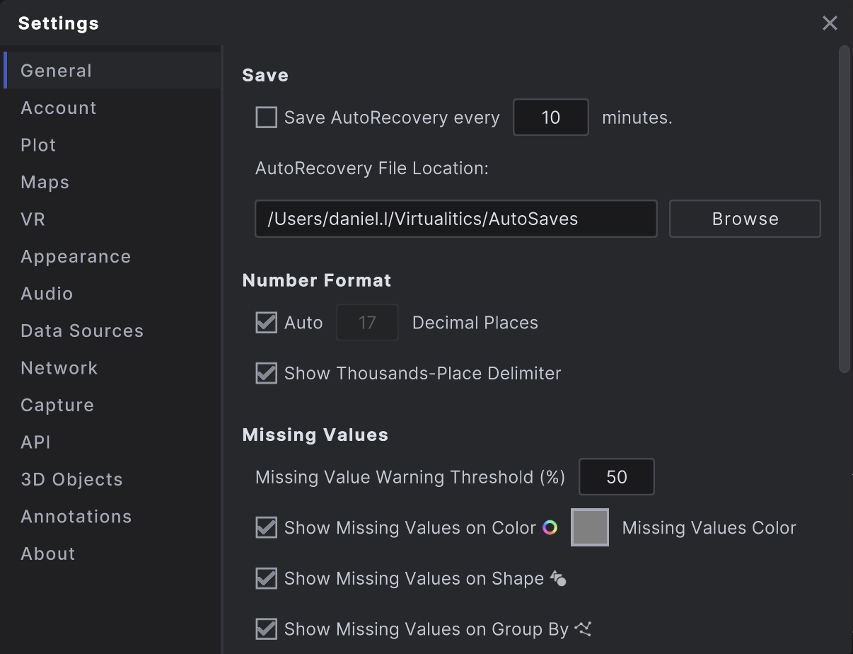 Settings Menu