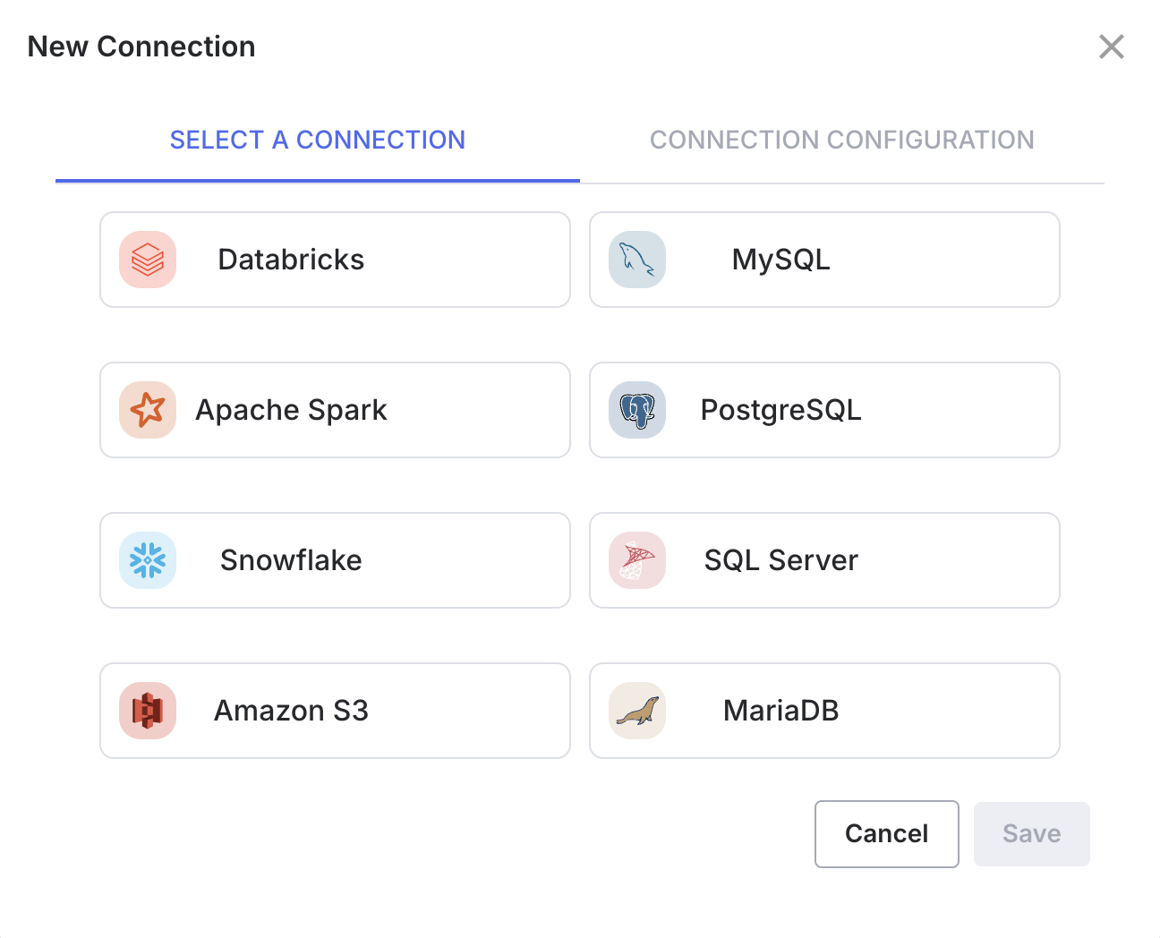 Select a Connection Window